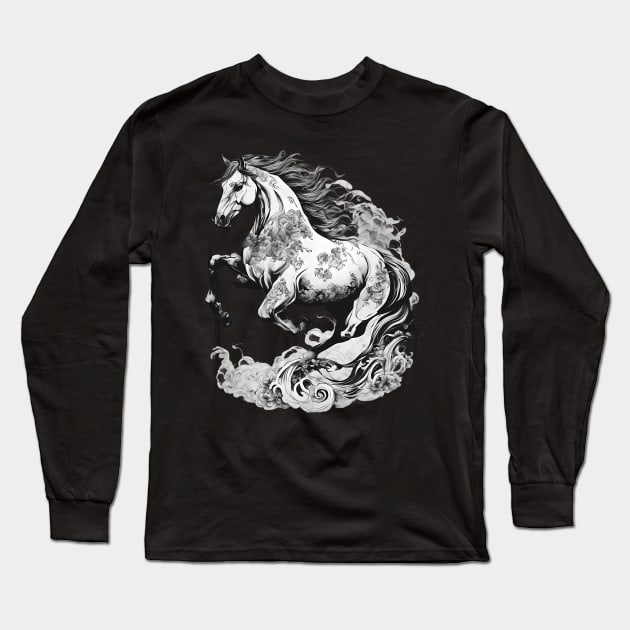 Horse Riding Long Sleeve T-Shirt by animegirlnft